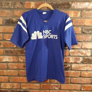 Vintage Velva Sheen Short Sleeve Single Stitch NBC Sports T-shirt 80s Adult M